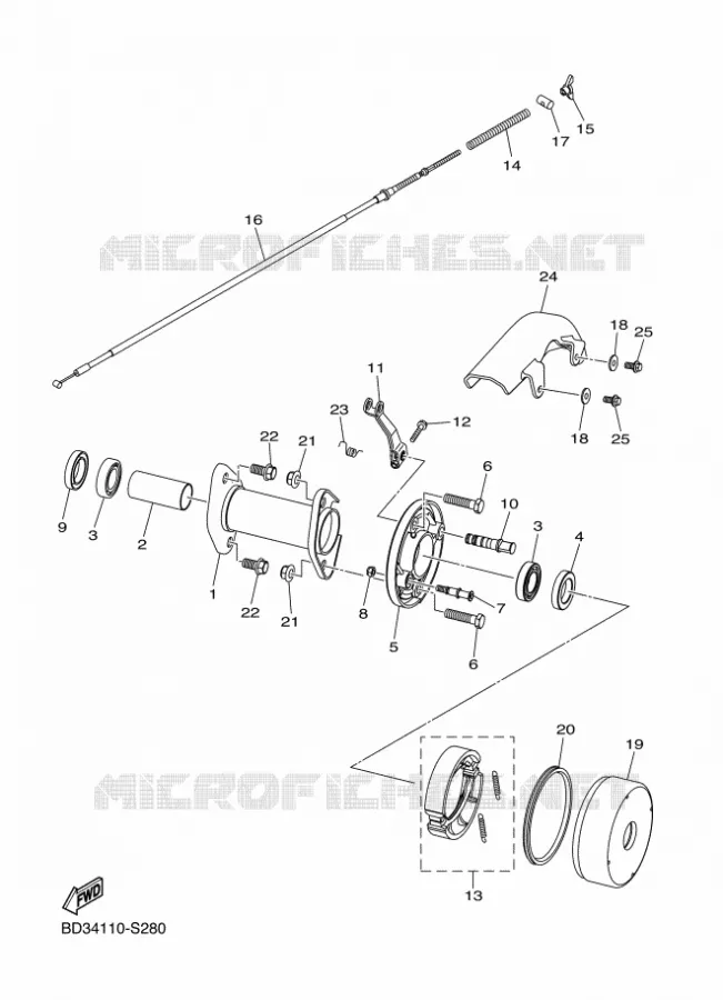 FREIN ARRIERE Yamaha QUAD 90 2021 RAPTOR  YFM90R