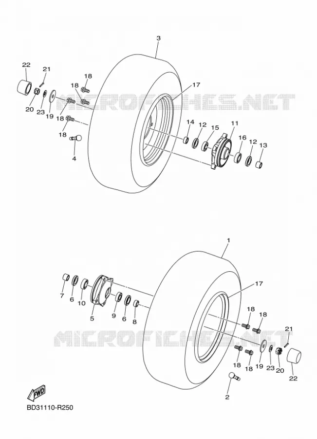 ROUE AVANT Yamaha QUAD 90 2021 RAPTOR  YFM90R