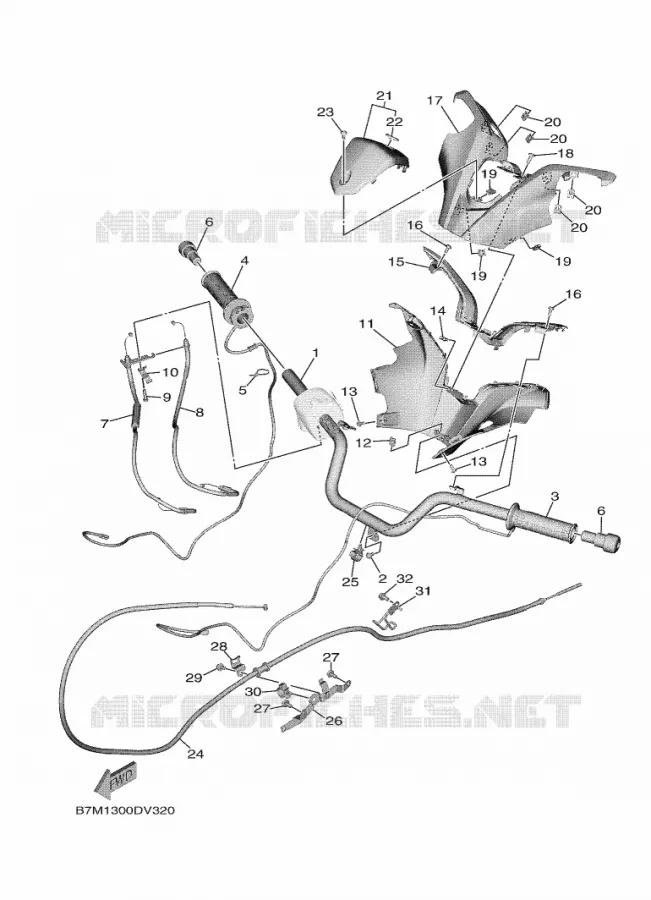GUIDON ET CABLES Yamaha SCOOTER 560 2021 TMAX  XP560D