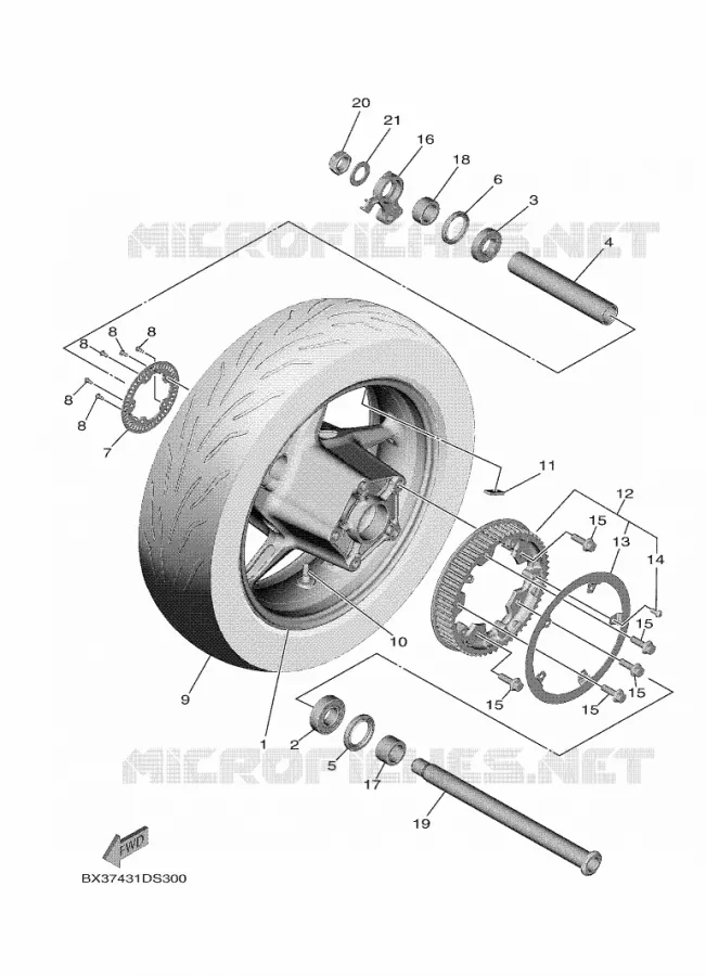 ROUE ARRIERE Yamaha SCOOTER 560 2021 TMAX  XP560D