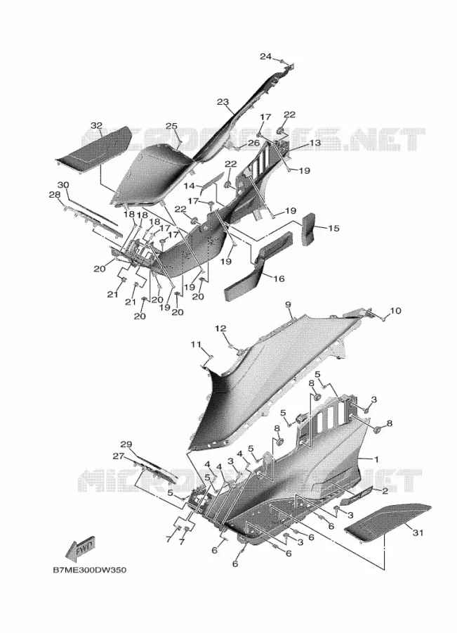 SUPPORT / REPOSE PIEDS 2 Yamaha SCOOTER 560 2021 TMAX  XP560D-A