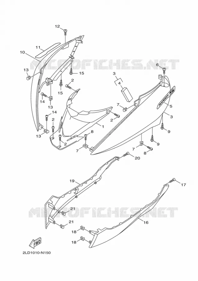 COUVERCLE LATERAL Yamaha SCOOTER 125 2014 MAJESTY S  XC125R