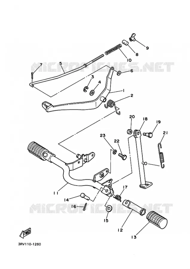 BEQUILLE / REPOSE PIEDS Yamaha MOTO 80 2001 PW  PW80