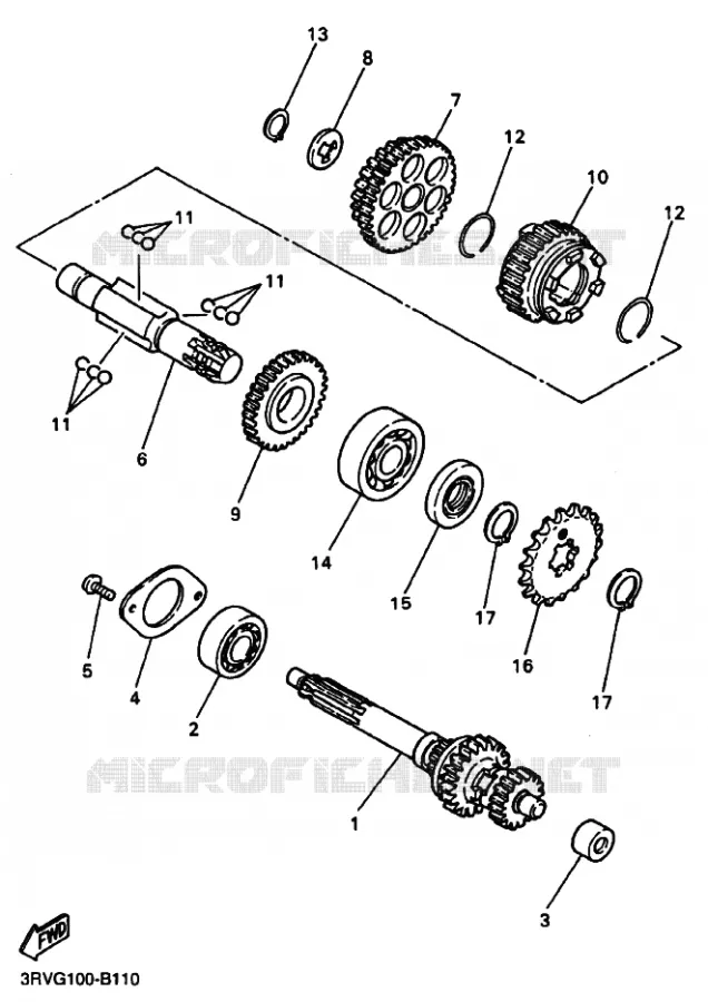 TRANSMISSION Yamaha MOTO 80 2004 PW  PW80