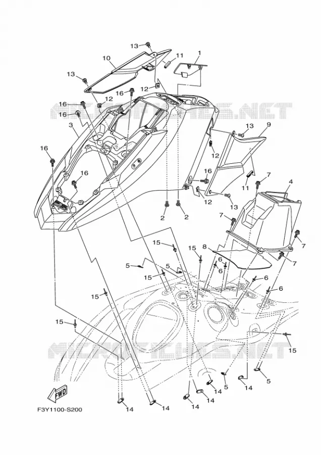 ENGINE HATCH 1 Yamaha Waverunner 1050 2019 EX  EX1050A-U