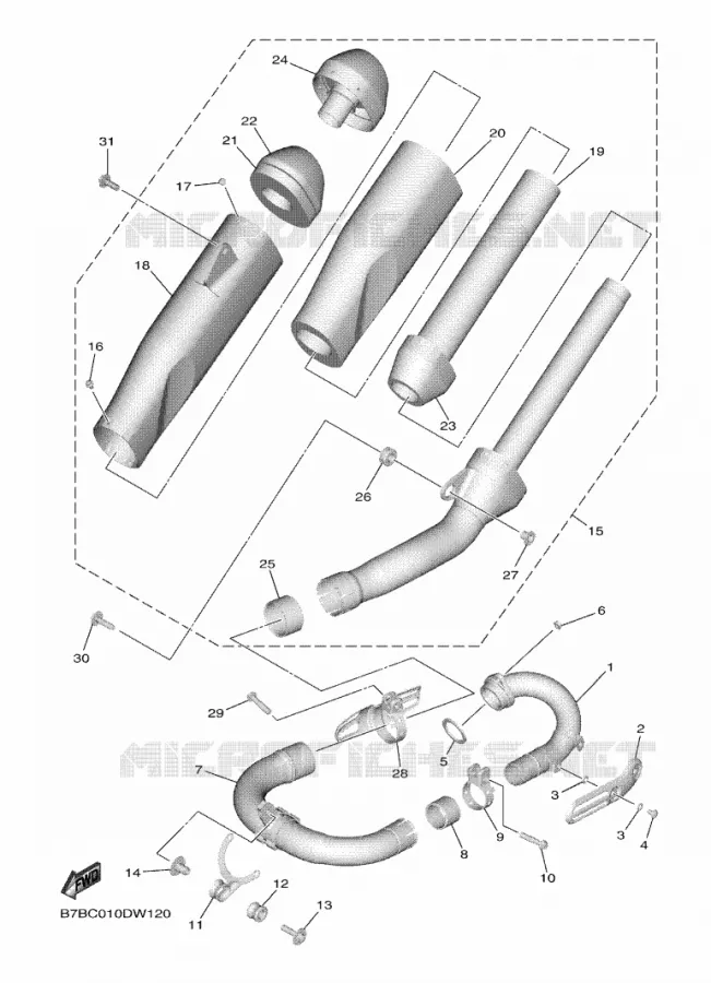 ECHAPPEMENT Yamaha MOTO 250 2022 YZF  YZ250F
