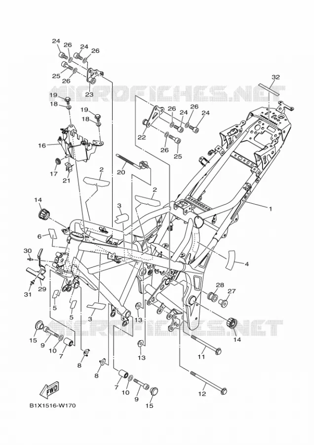 CADRE Yamaha MOTO 300 2022 R3  YZF320-A