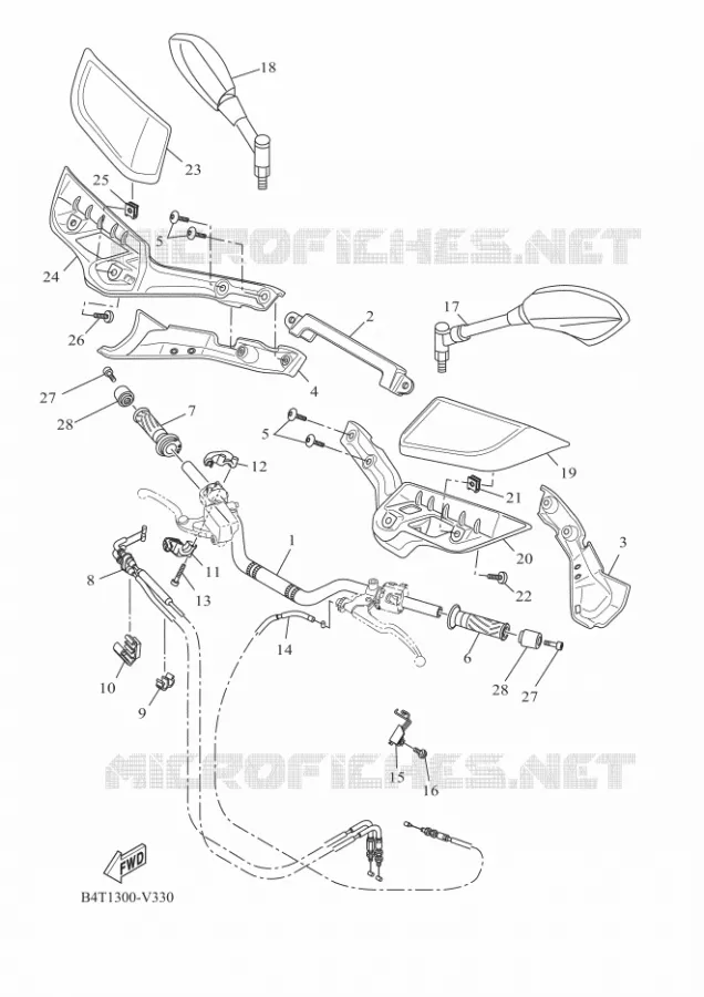 GUIDON ET CABLES Yamaha MOTO 700 2022 TRACER  MTT690