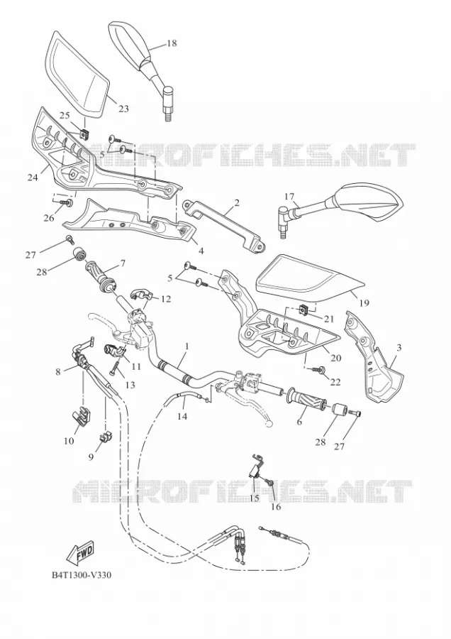 GUIDON ET CABLES Yamaha MOTO 700 2022 TRACER  MTT690