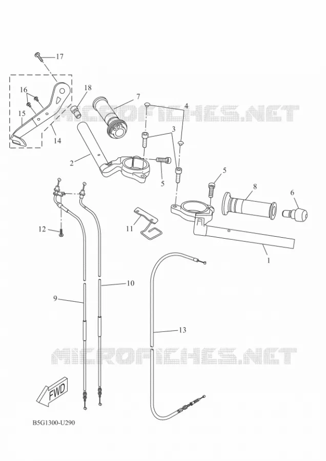 GUIDON ET CABLES Yamaha MOTO 125 2022 R125  YZF125-A