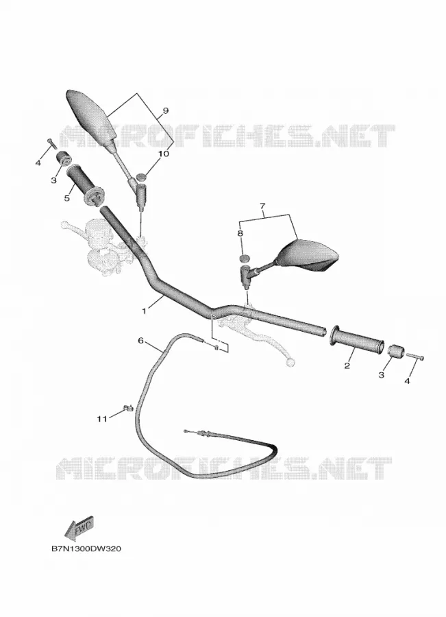 GUIDON ET CABLES Yamaha MOTO 900 2022 MT  MTN890