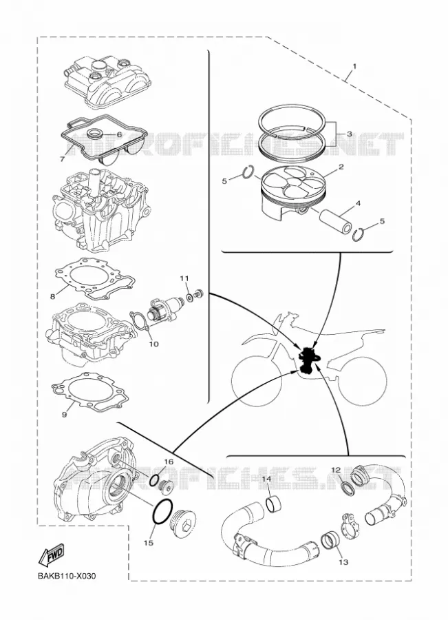 KIT PISTON Yamaha MOTO 250 2022 WRF  WR250F