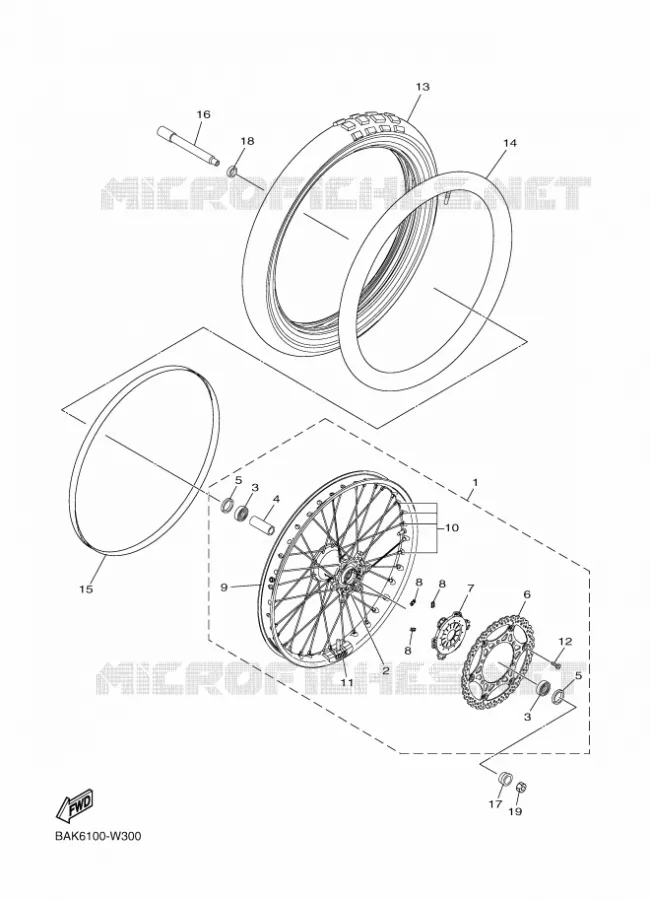 ROUE AVANT Yamaha MOTO 250 2022 WRF  WR250F