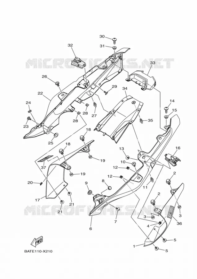 COUVERCLE LATERAL Yamaha MOTO 700 2022 MT  MTN690