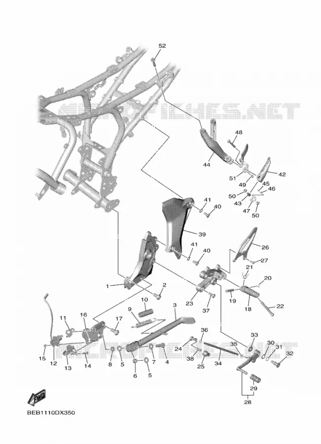 SUPPORT / REPOSE PIEDS Yamaha MOTO 700 2022 R7  YZF690-U