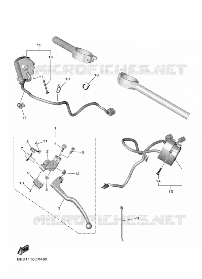 COMMODO / LEVIER Yamaha MOTO 700 2022 R7  YZF690-U