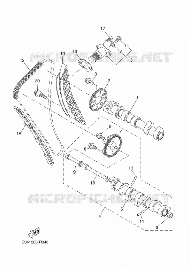 ARBRE A CAMES / CHAINE DE DISTRIBUTION Yamaha MOTO 700 2022 TENERE  XTZ690D-B