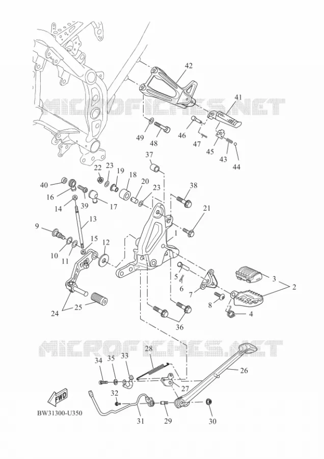 SUPPORT / REPOSE PIEDS Yamaha MOTO 700 2022 TENERE  XTZ690D-B