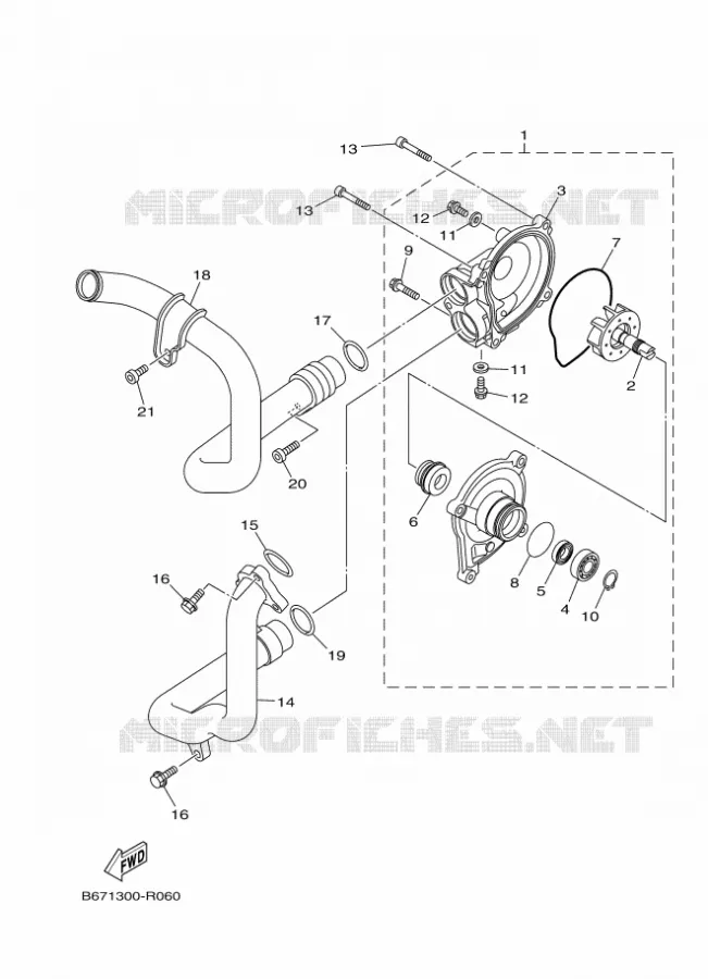 POMPE A EAU / DURITES Yamaha MOTO 1000 2022 MT  MTN1000D
