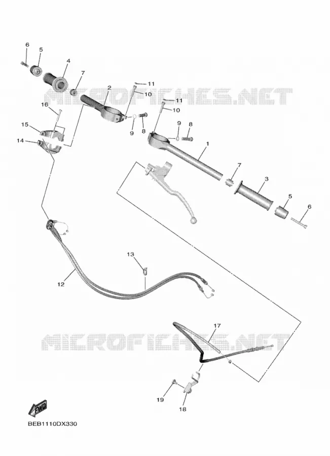 GUIDON ET CABLES Yamaha MOTO 700 2022 R7  YZF690