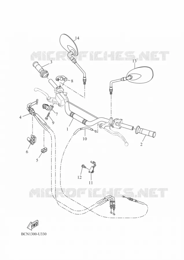 GUIDON ET CABLES Yamaha MOTO 700 2022 XSR  MTM690D