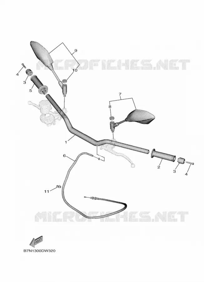 GUIDON ET CABLES Yamaha MOTO 900 2022 MT  MTN890-U