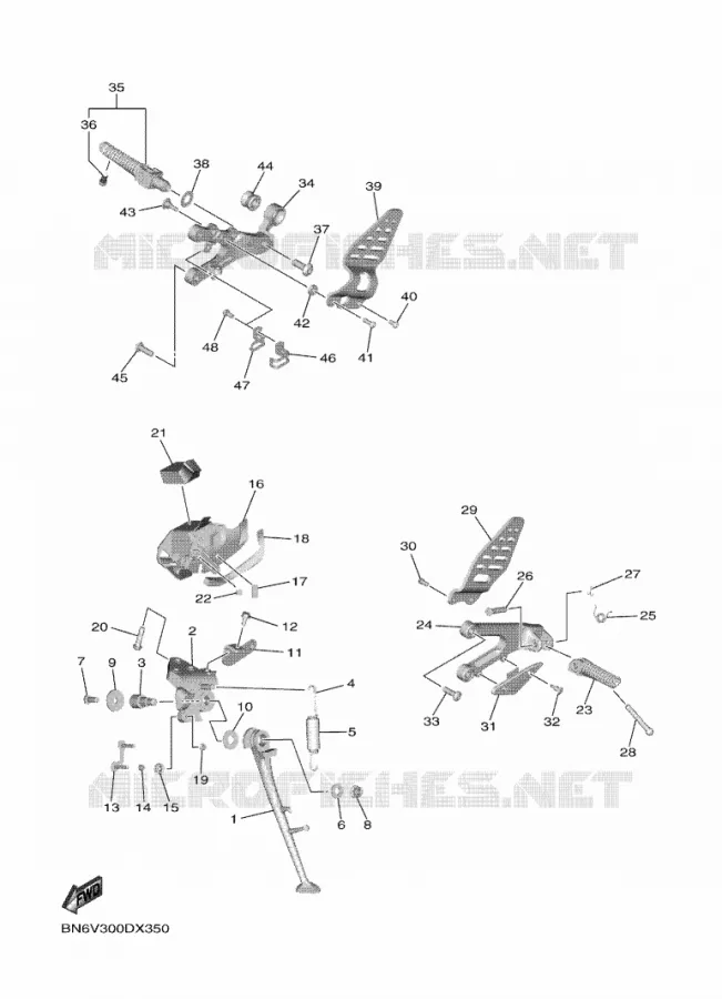 BEQUILLE / REPOSE PIEDS Yamaha MOTO 600 2022 R6  YZF600W