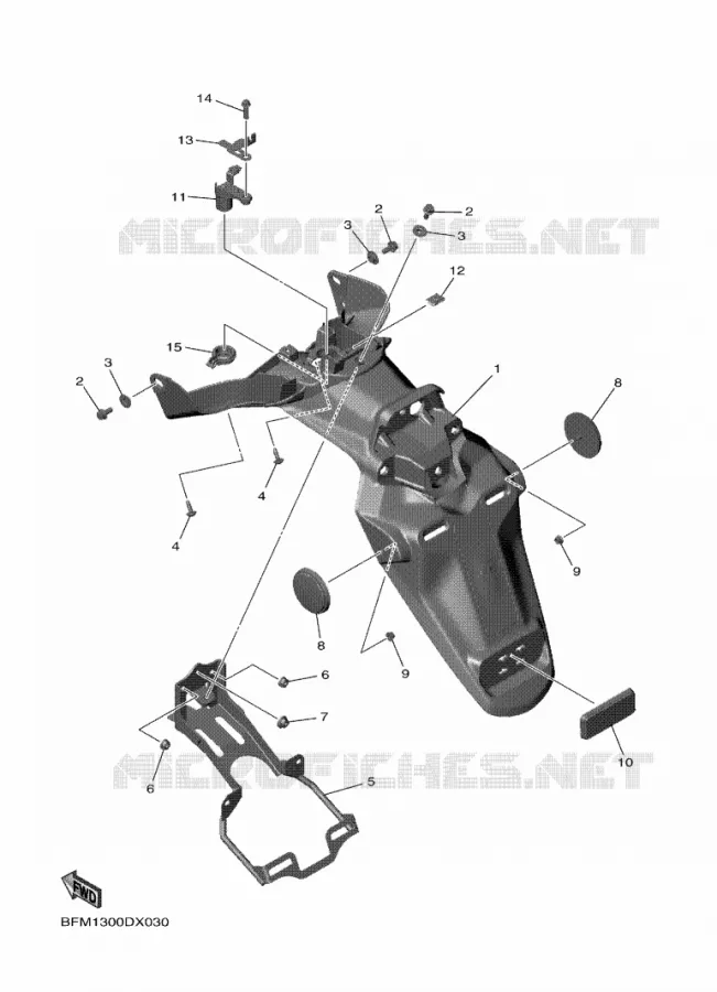 GARDE BOUE ARRIERE Yamaha SCOOTER ELECTRIC 2022 NEO'S  ESS025