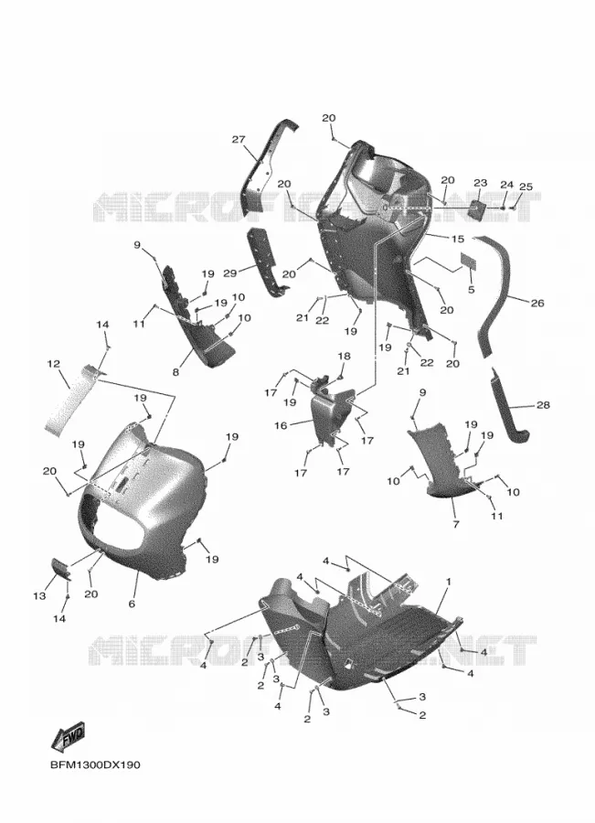CARENAGE INFERIEUR Yamaha SCOOTER ELECTRIC 2022 NEO'S  ESS025