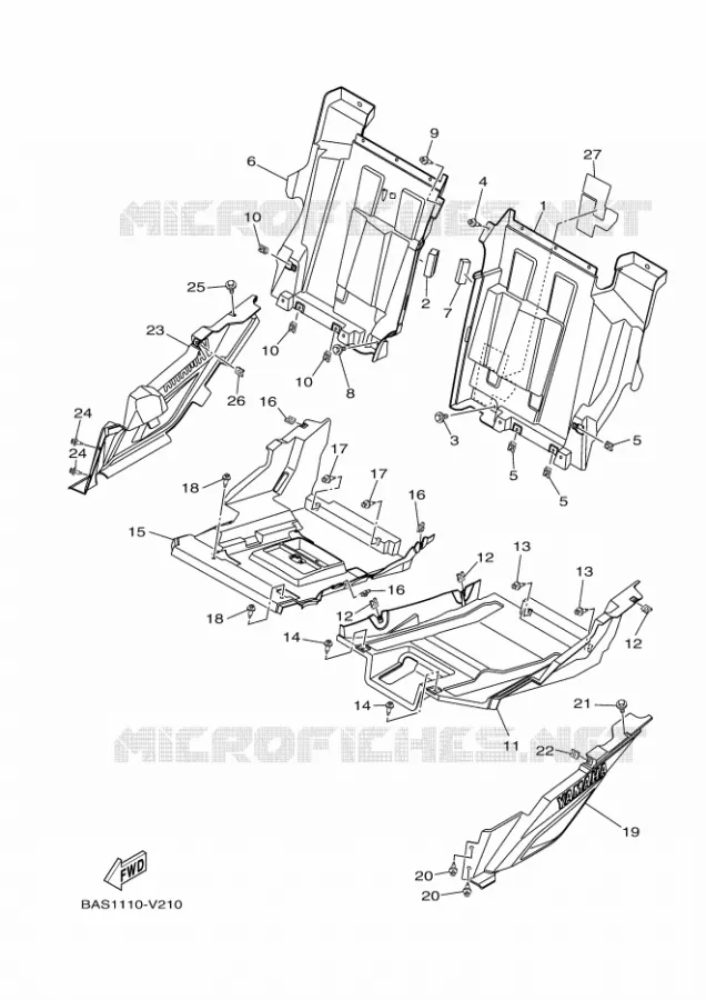 COUVERCLE LATERAL Yamaha SIDE BY SIDE 1000 2022 YXZ  YXZ1000E