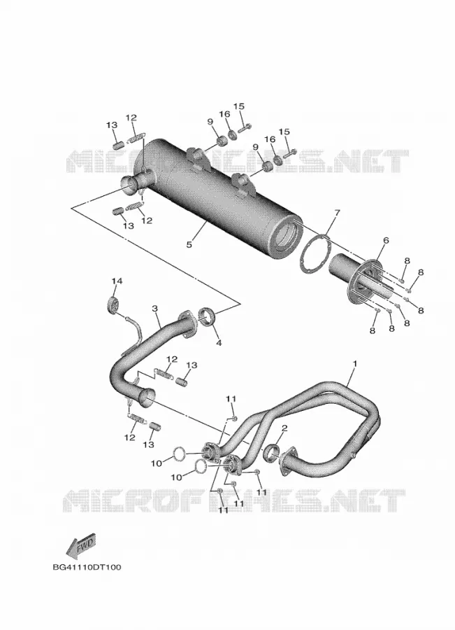 ECHAPPEMENT Yamaha SIDE BY SIDE 850 2022 WOLVERINE  YXF850E/YX85FPAN