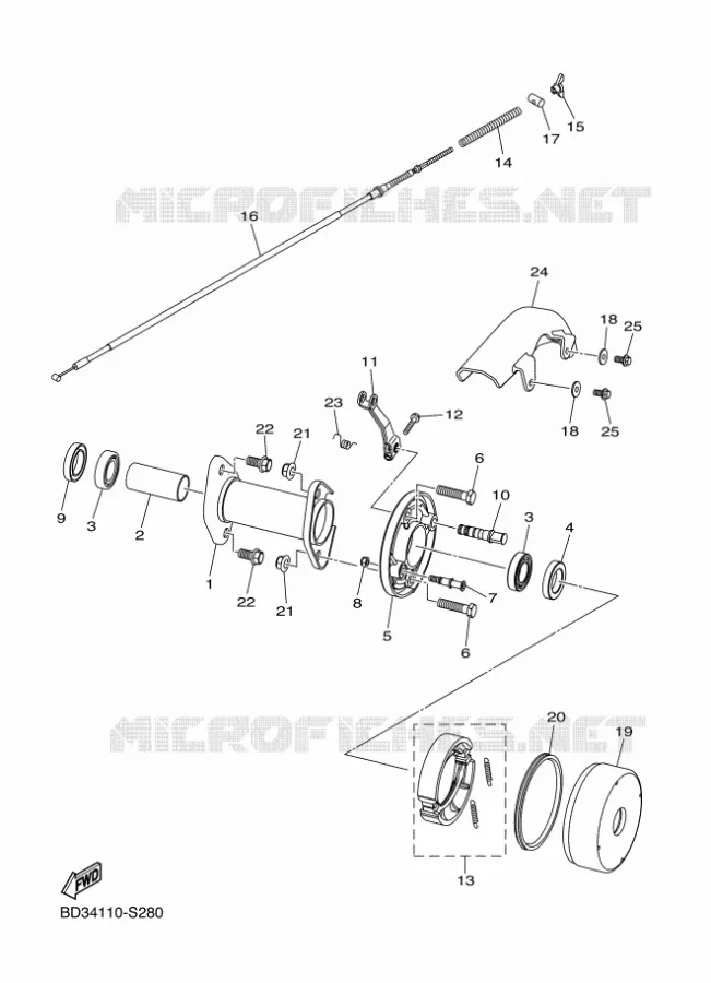 FREIN ARRIERE Yamaha QUAD 90 2022 RAPTOR  YFM90R