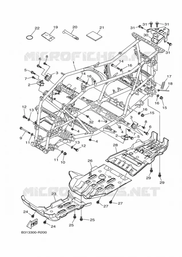 CADRE Yamaha QUAD 700 2022 GRIZZLY  YFM700FWAD