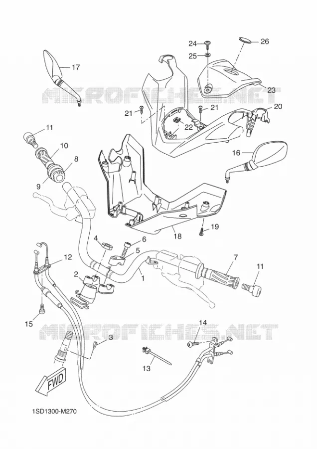 GUIDON ET CABLES Yamaha SCOOTER 400 2013 XMAX  YP400R