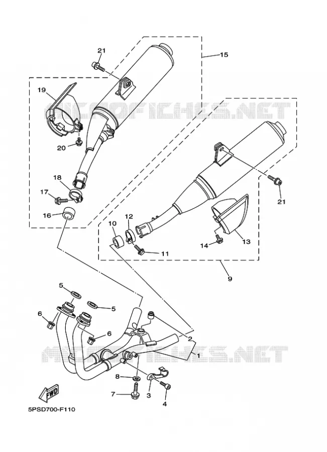 ECHAPPEMENT Yamaha MOTO 900 2010 TDM  TDM900