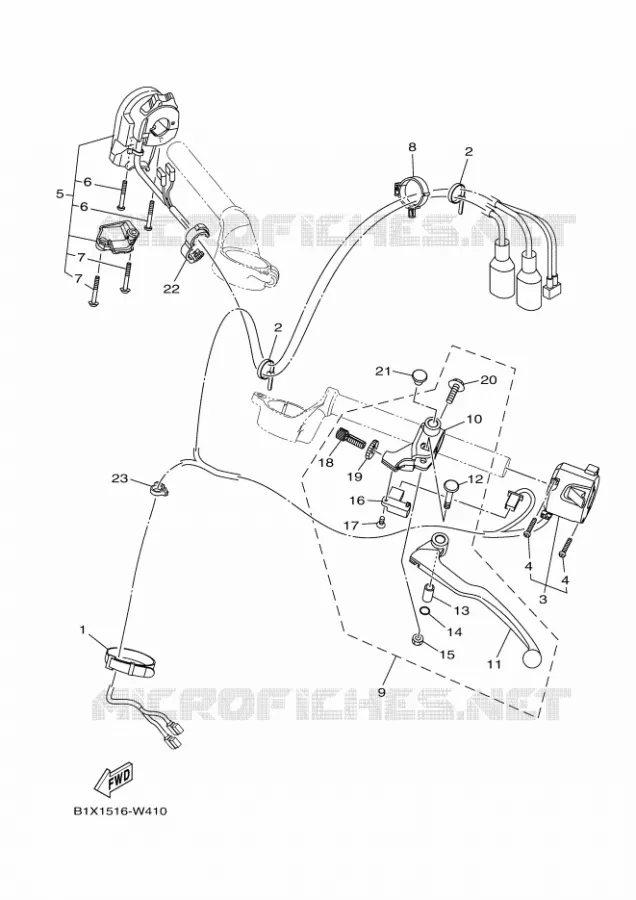 COMMODO / LEVIER Yamaha MOTO 300 2023 R3  YZF320-A