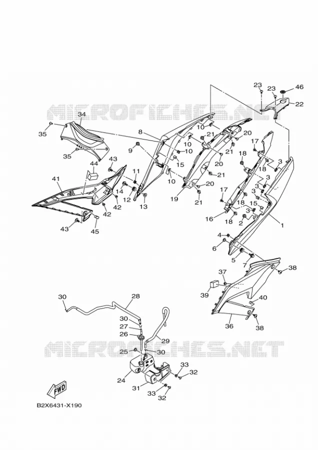 COUVERCLE LATERAL Yamaha MOTO 300 2023 R3  YZF320-A