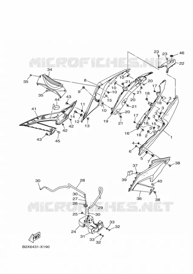 COUVERCLE LATERAL Yamaha MOTO 300 2023 R3  YZF320-A