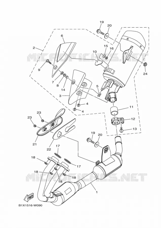 ECHAPPEMENT Yamaha MOTO 300 2023 R3  YZF320-A