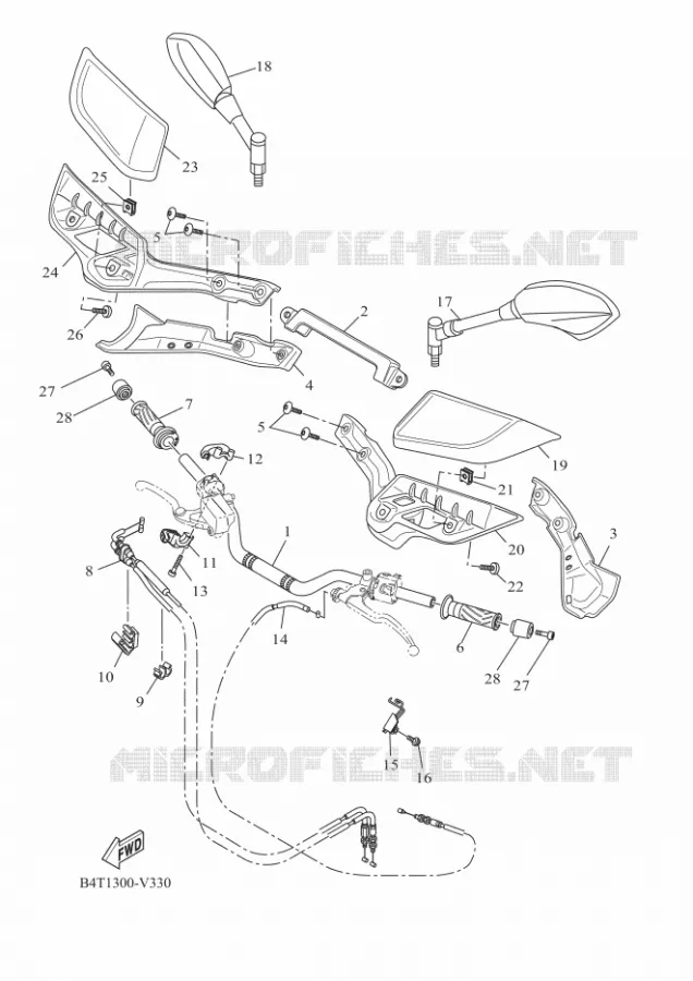 GUIDON ET CABLES Yamaha MOTO 700 2023 TRACER  MTT690