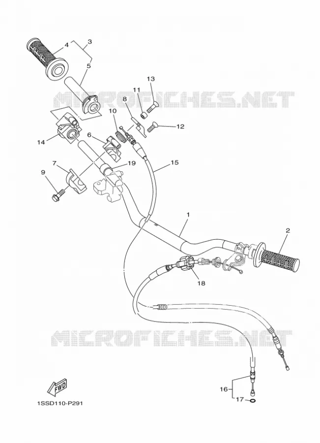 GUIDON ET CABLES Yamaha MOTO 250 2023 YZ  YZ250