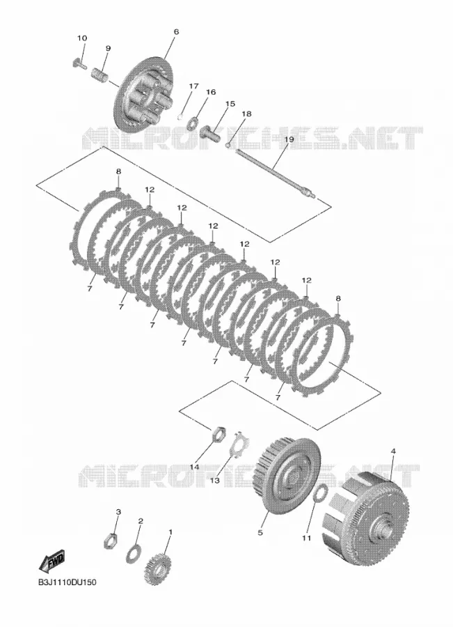 EMBRAYAGE DE DEMARREUR Yamaha MOTO 450 2023 WRF  WR450F