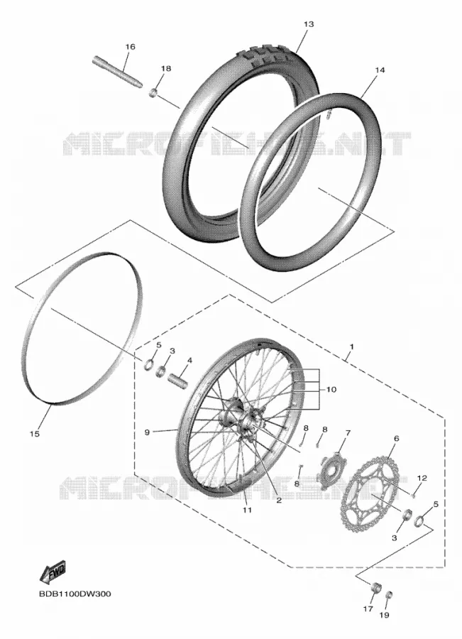 ROUE AVANT Yamaha MOTO 450 2023 WRF  WR450F
