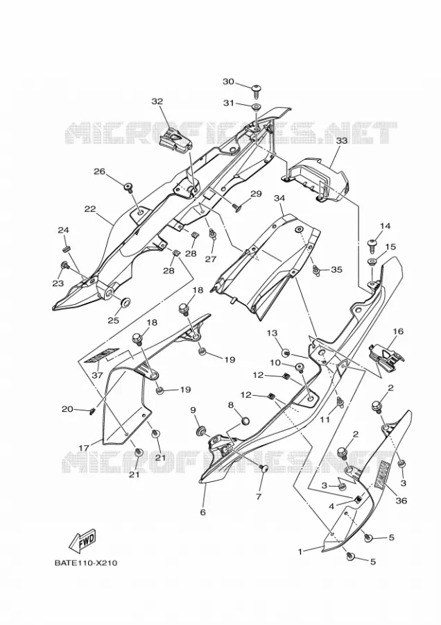 COUVERCLE LATERAL Yamaha MOTO 700 2023 MT  MTN690-U