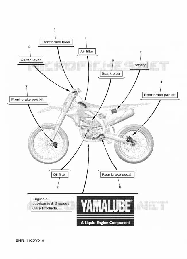 PIECES D'ENTRETIEN Yamaha MOTO 450 2023 YZF  YZ450F