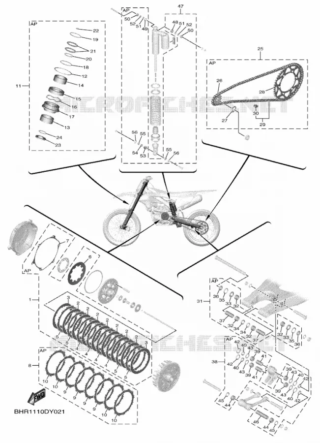 KIT PIECES D'ENTRETIEN Yamaha MOTO 450 2023 YZF  YZ450F