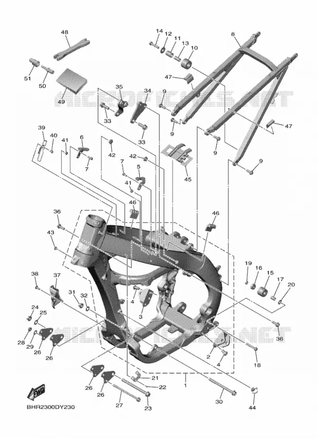 CADRE Yamaha MOTO 450 2023 YZF  YZ450F