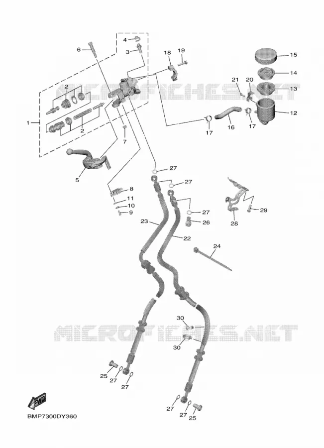 MAITRE CYLINDRE DE FREIN AVANT Yamaha MOTO 1000 2023 R1  YZF1000W