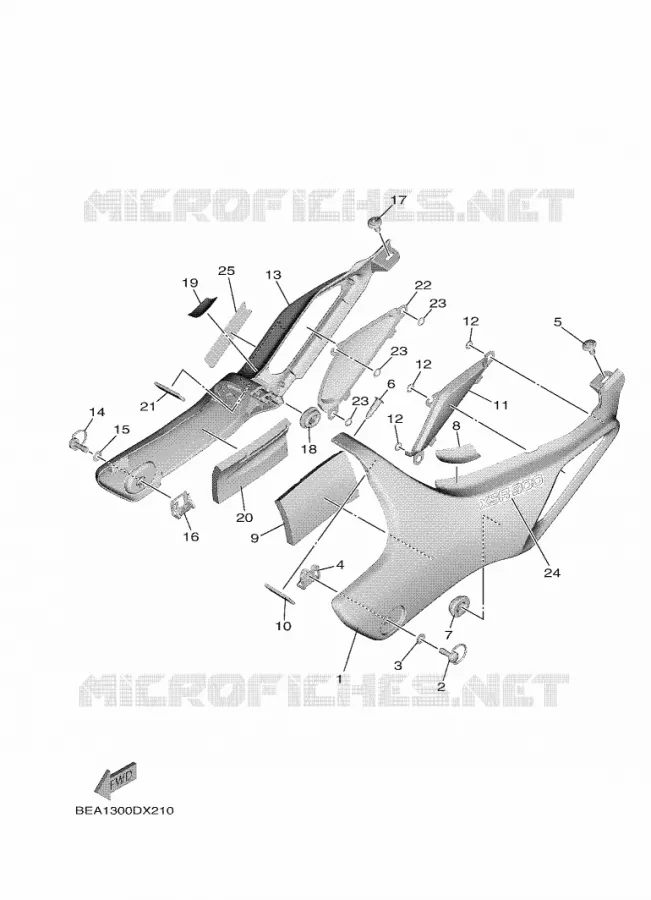 COUVERCLE LATERAL Yamaha MOTO 900 2023 XSR  MTM890-U