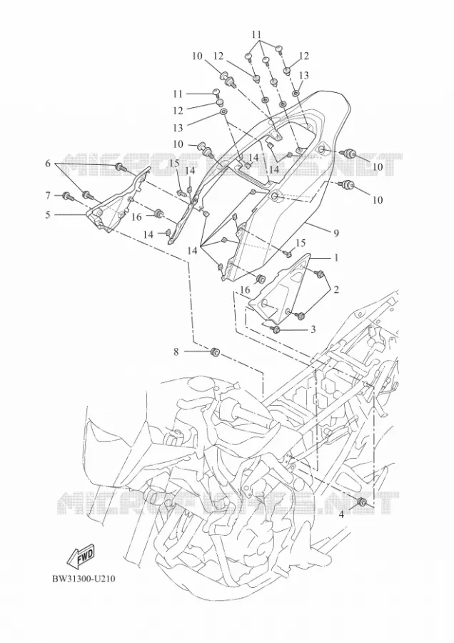 COUVERCLE LATERAL Yamaha MOTO 700 2023 TENERE  XTZ690